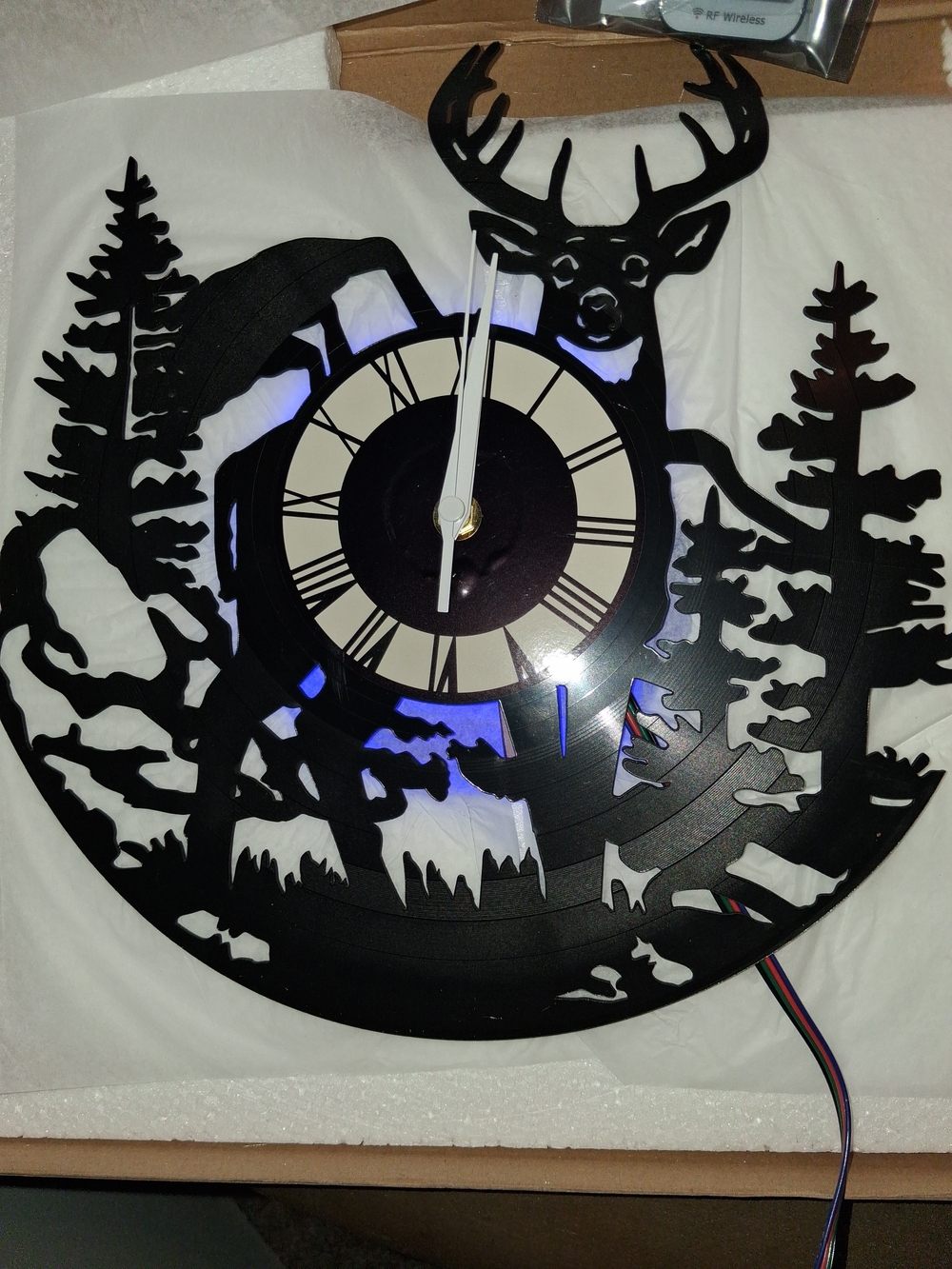 Retro Recard Deer Silhouette Wall Clock - Black